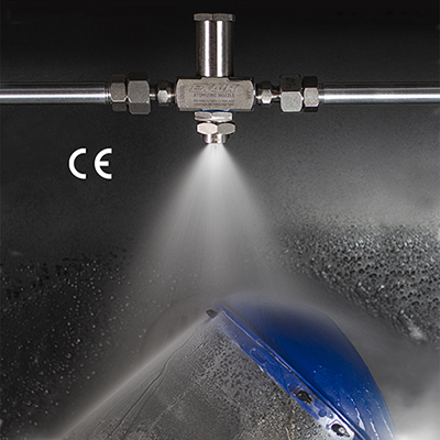 EXAIR announces 1/2 NPT No Drip External Mix Air Atomizing Spray Nozzles