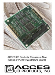 ACCES I/O announces 104-QUAD-8 quadrature encoder boards