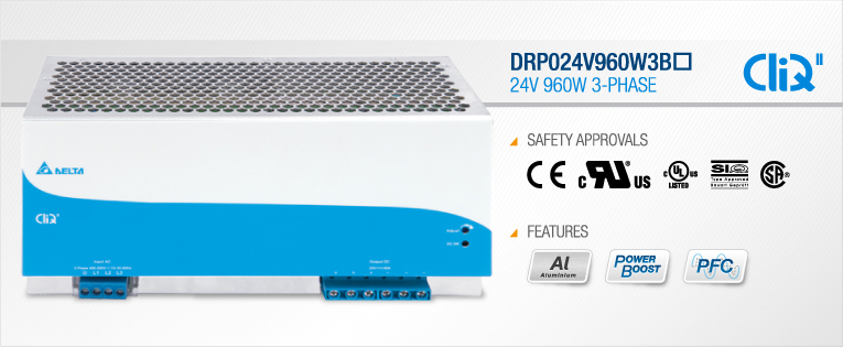 Delta Electronics introduces 3-Phase 960W DIN Rail power supply