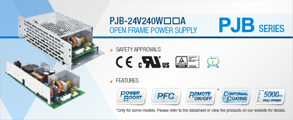 Delta announces addition of PJB-24V240WCRA model to PJB series of power supplies