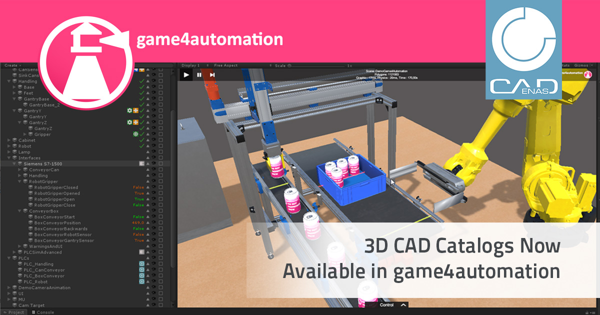 Game4Automation introduces 3D CAD drawings for virtual commissioning