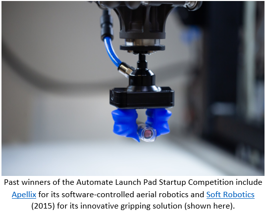 Association for Advancing Automation announces call for 2019 Automate Launch Pad Startup Competition