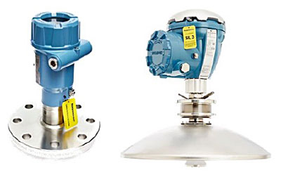 Figure 3: Inaccurate transmitters make production operators set setpoints with conservative “comfort margins” that decrease quality and increase energy consumption. A radar level transmitter (left) and radar level gauge (right) use new, more accurate sensing technology. Courtesy: Emerson