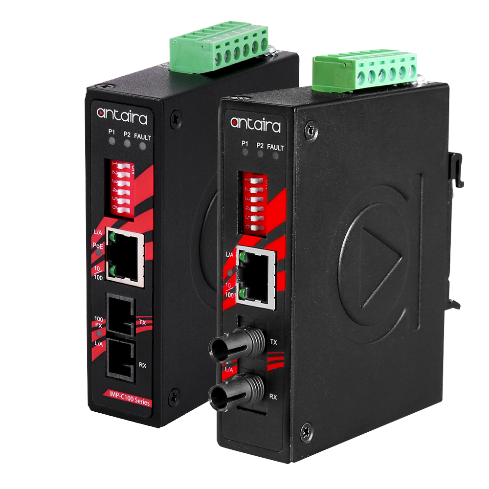 Thumbnail for Antaira introduces IMP-C100-XX series Ethernet-to-fiber PoE+ media converter