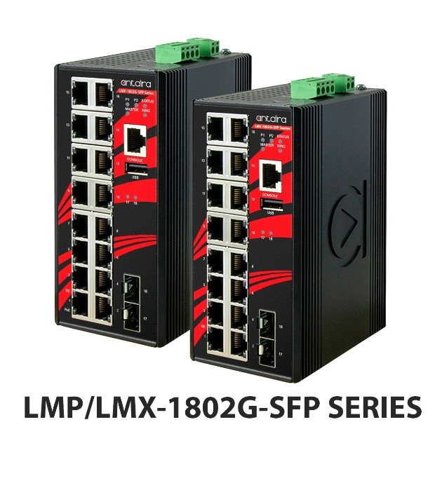 Antaira introduces LMP-1802G-SFP and LMX-1802G-SFP series 18-Port gigabit Ethernet managed PoE+ & Non-PoE switches