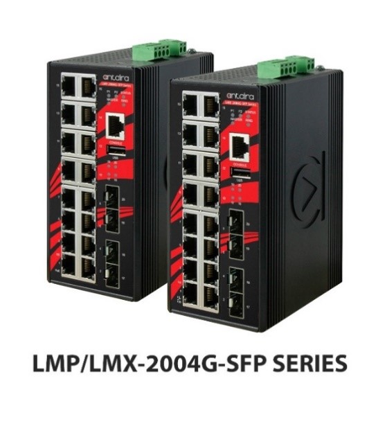Antaira introduces LMP-2004G-SFP and LMX-2004G-SFP series 20-Port gigabit managed switches