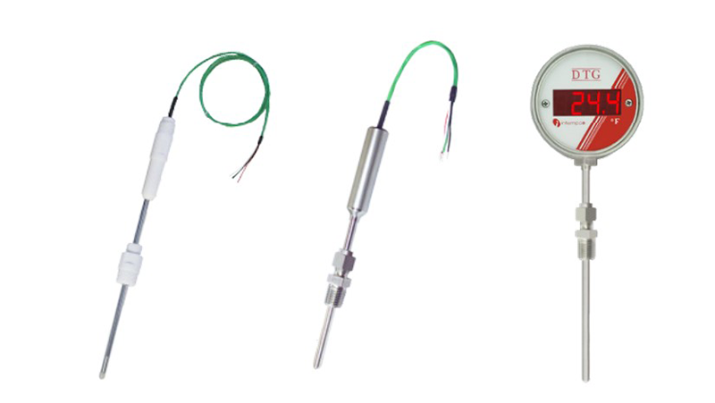 Figure 5: Microprocessor-based transmitter technology is enabling higher accuracy readings for RTDs. Intempco’s MIST probes are on the left, and Intempco’s DTG series is on the right.