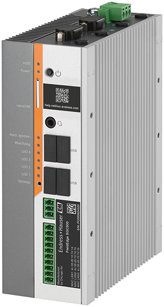 The edge device FieldEdge SGC500 connects instruments to the internet and Endress+Hauser IIoT Netilion cloud service.