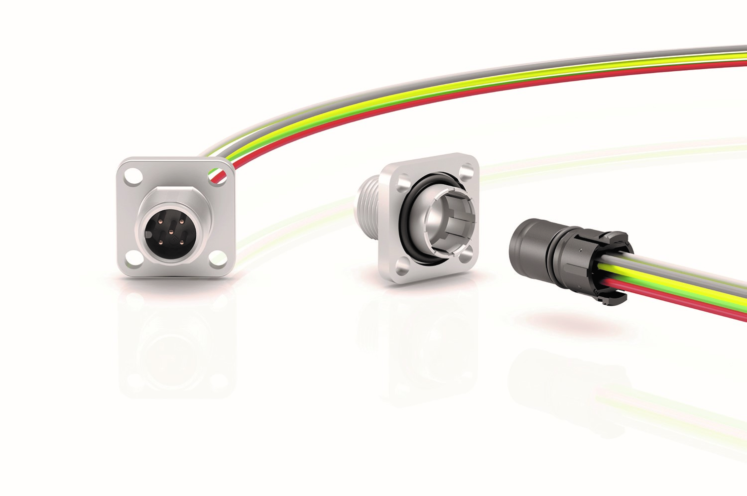 binder releases M12 male panel-mounted connector