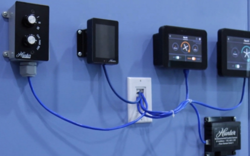 Figure 1:&nbsp;At Hunter Fan, operator interfaces were replaced with glass touchscreens powered by PoE.