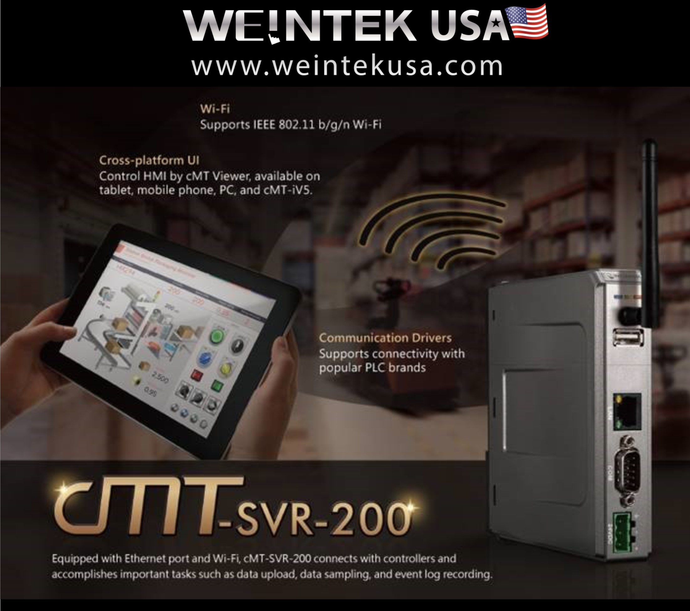 Weintek introduces cMT-SVR-200 wireless HMI