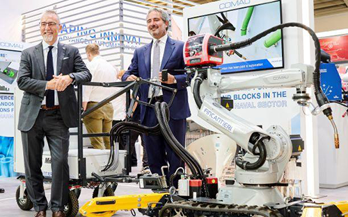 Thumbnail for Comau and Fincantieri Present 'MR4WELD,' the First Robotized Mobile Solution for Shipbuilding