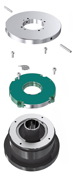 Figure 4: Hollow shaft encoder: large central opening allows more installation options.