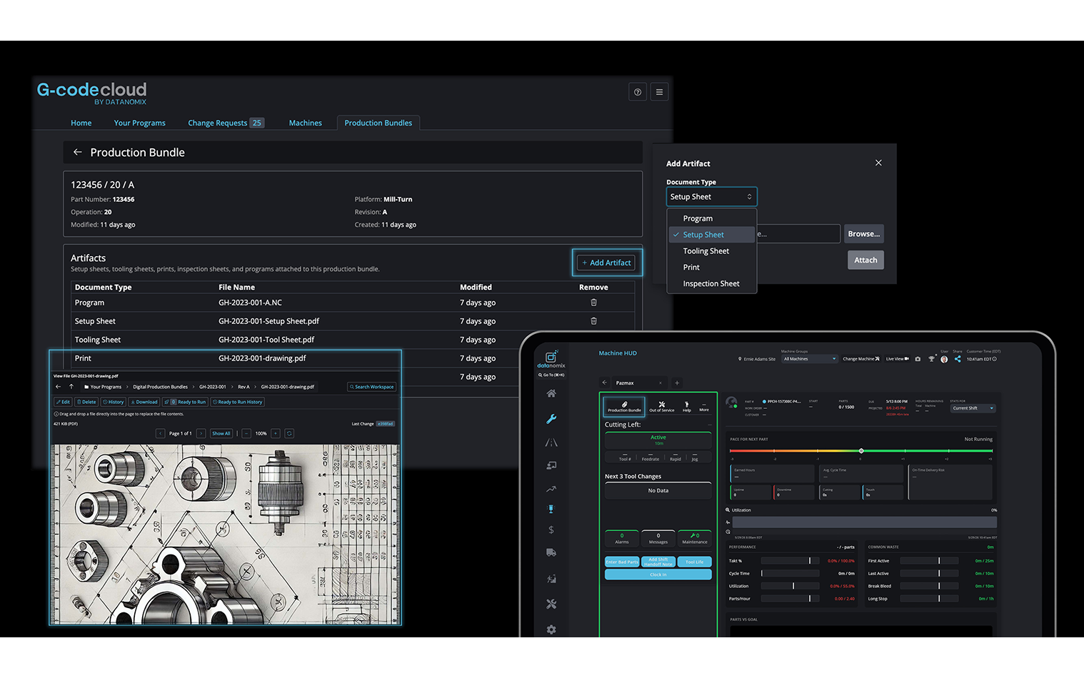 Feature Image for Datanomix at IMTS 2026: Digital Production Bundles Take the Shop Floor Paperless