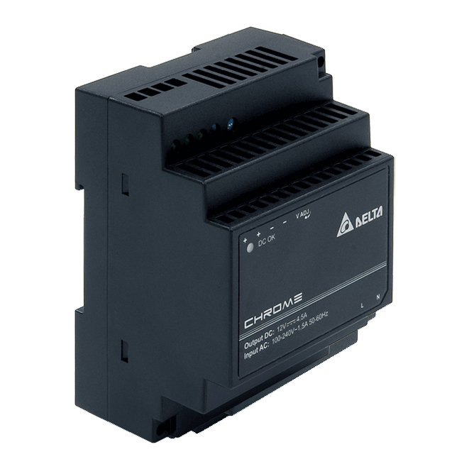 Delta introduces Chrome DIN Rail 60W, 12V Power Supply