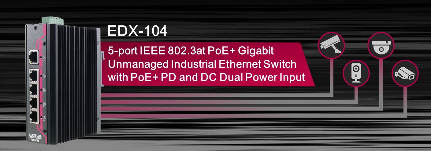 Thumbnail for Neousys introduces EDX-104 PoE+ unmanaged switch