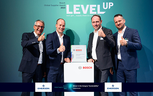Emerson Receives Bosch Global Supplier Award Recognizing Sustainability and Emissions Progress