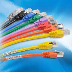 Cat5e Ethernet Patch and Crossover Patch Cables in eight colors; 3 to 50 foot lengths.