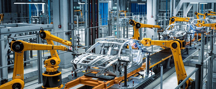 Figure 1:&nbsp;Robotic arms used in a vehicle assembly line.