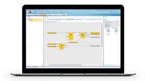 Figure 2: Safety Designer software for the Flexi Compact is used for hardware configuration, network definition and routing, logic programming, and simulation testing.