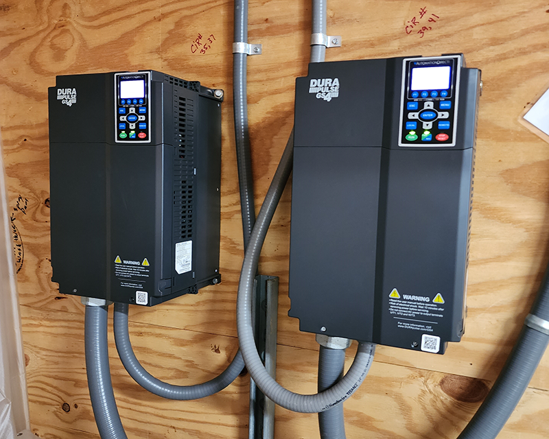 Figure 1:&nbsp;Two DURApulse GS4 AC variable frequency drives from AutomationDirect were selected to control the pumps for the new splash pad features. With single-phase input capability, easy programming options&nbsp;and superior price/performance ratio these drives were the ideal choice.