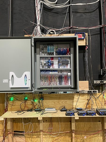 Figure 2: Behind the scenes, the AutomationDirect automation system executes a multifaceted program that monitors sensors placed throughout the room, controls sound effects, and keeps game play running smoothly.