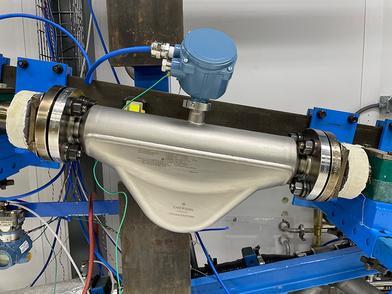 Figure 2: This Emerson Micro Motion G-Series Coriolis mass flow meter combines compact size and reduced weight with high accuracy and reliability.