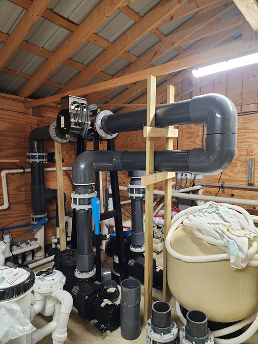 Figure 2: The ProSense pressure transducer from AutomationDirect is used to monitor pressure in the UV filtration system. The GS4 VFDs protect the plumbing and adjust water flow accordingly as changes in pressure are detected.