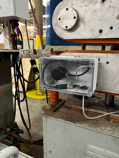 Figure 4: An AutomationDirect encoder and PLC-based high-speed counters made it possible to operate the flying cutoff, edge cutters, and slicers with precision never before possible, producing higher quality materials and minimizing scrap.