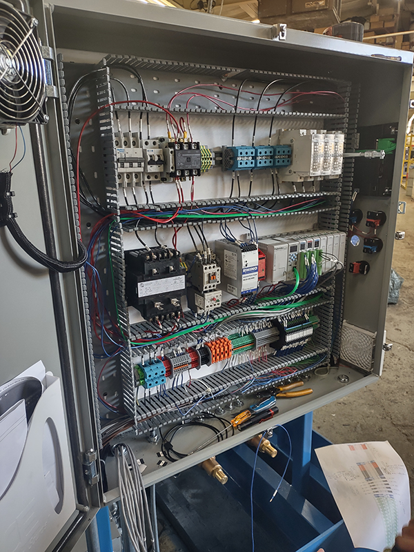 Figure 3: The control panel enclosure and majority of the components were sourced from a single supplier. AutomationDirect delivers everything from electrical and control components to the wiring accessories via a streamlined procurement process.