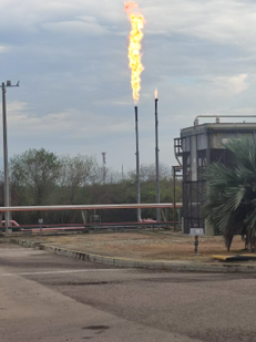 Figure 4:&nbsp;Gas production plant’s high and low temperature flare.