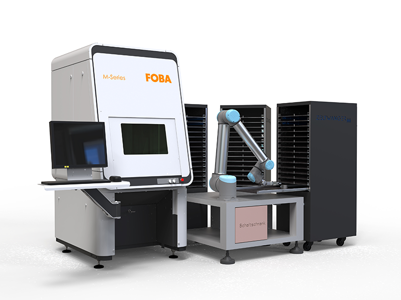 Image rights: ZELTWANGER Figure 3: FOBA M2000 laser marking station and Zeltwanger’s industrial cobot loading and unloading a laser