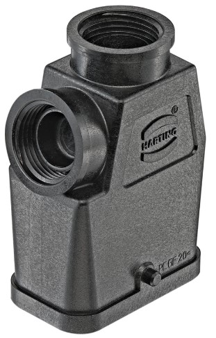 HARTING adds plastic hood to Han-Compact cable outlets