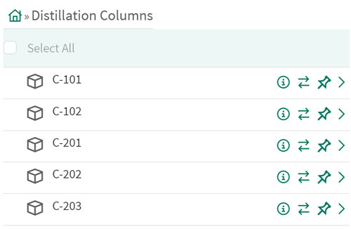 Figure 3: The engineers created an asset tree for analysis scaling. This enabled scaling DP monitoring to over 100 columns, and it standardized the workflow across a large monitoring center.