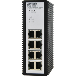 IPES-0008-4: 8 10/100TX 24V Up-Convert PoE Switch