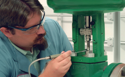 Figure 1: This control valve is subjected to EPA’s Method 21 “sniﬀ ” test to determine the fugitive emission leak rate after a prescribed number of mechanical and thermal cycles.