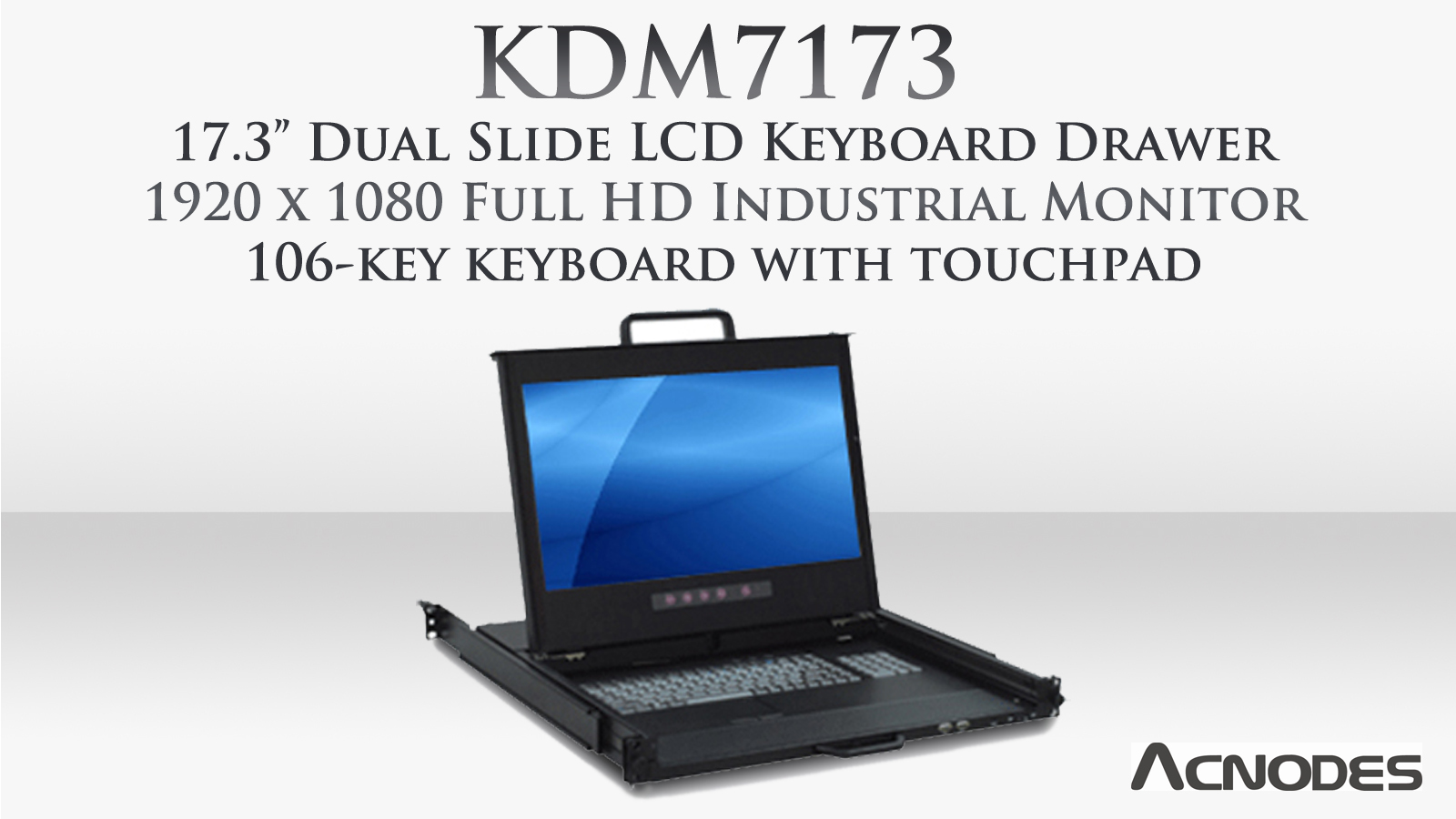 Dual Slide LCD Rackmount Keyboard Drawer Features Full HD Monitor with Font USB Port Design for Easy Data Access