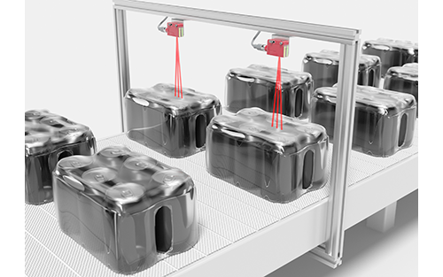 Leuze's New Dynamic Reference Diffuse Sensor DRT25C.R Detects Film-wrapped Bottles and Cans Fault-free