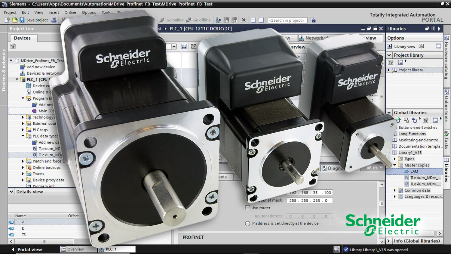 Schneider Electric Motion announces Profinet add-on instructions for Lexium MDrive (LMD) products