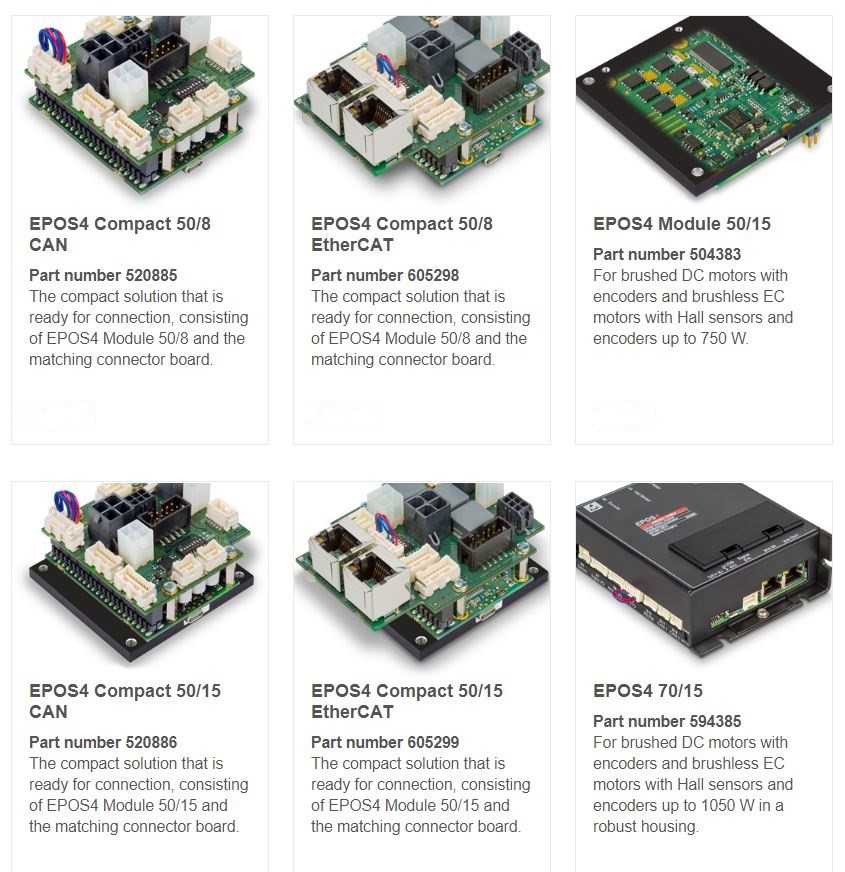 maxon motor announces EPOS4 Compact 50/8 EtherCAT and EPOS4 Compact 50/15 EtherCAT digital positioning controllers