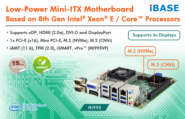 IBASE introduces MI995 Mini-ITX motherboard