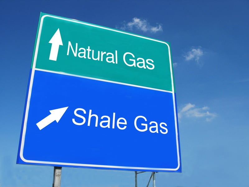 Natural Gas - Shale Gas road sign