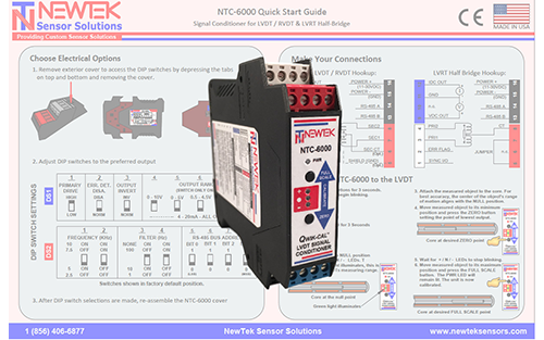 NewTek NTC-6000 Signal Conditioner Establishes Digital or Analog Communications for New and Legacy AC-LVDTs