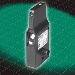 P+F SBL series photoelectric sensors mount between conveyor rollers