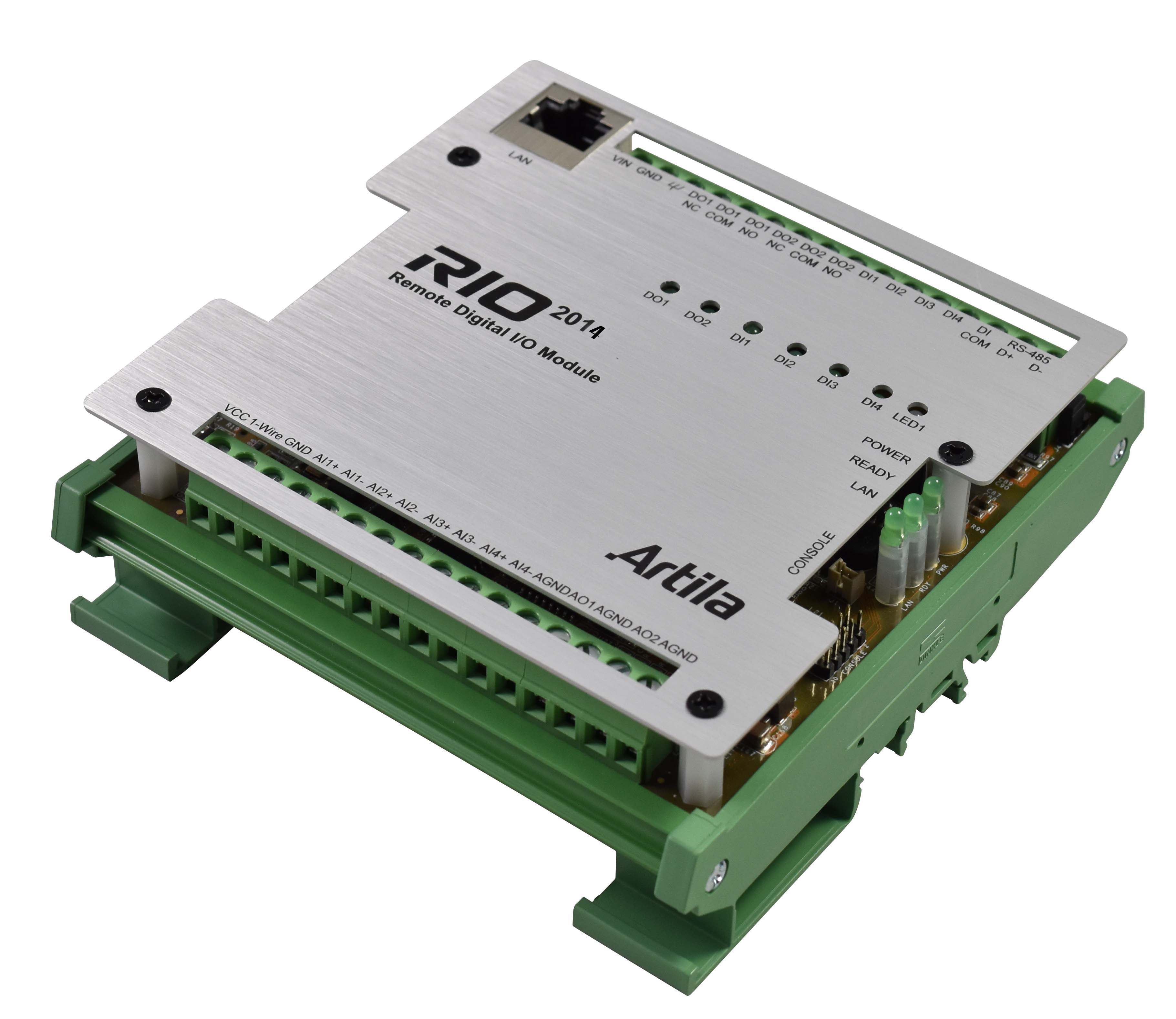 Artila introduces RIO-2014PG FreeRTOS programmable remote I/O module