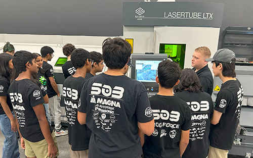 Frog Force 503 Robotics Team Cuts and Forms Metal at BLM GROUP USA Headquarters