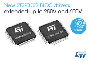 STMicroelectronics introduces four devices in the STSPIN32F0 motor-control system-in-package family