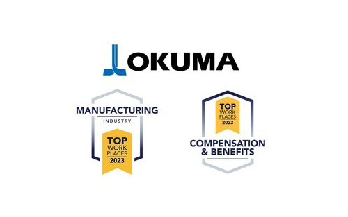 Okuma America Corporation Recognized as a Top Workplace in 2023, Receives Two National Awards