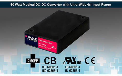 TRACO POWER Announces New THM 60WI Series of Quarter Brick DC-DC Converters