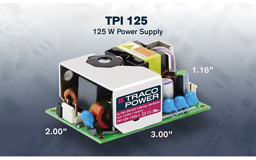 Traco Power Offers 125 Watt 2x3 Inch AC/DC Power Supply